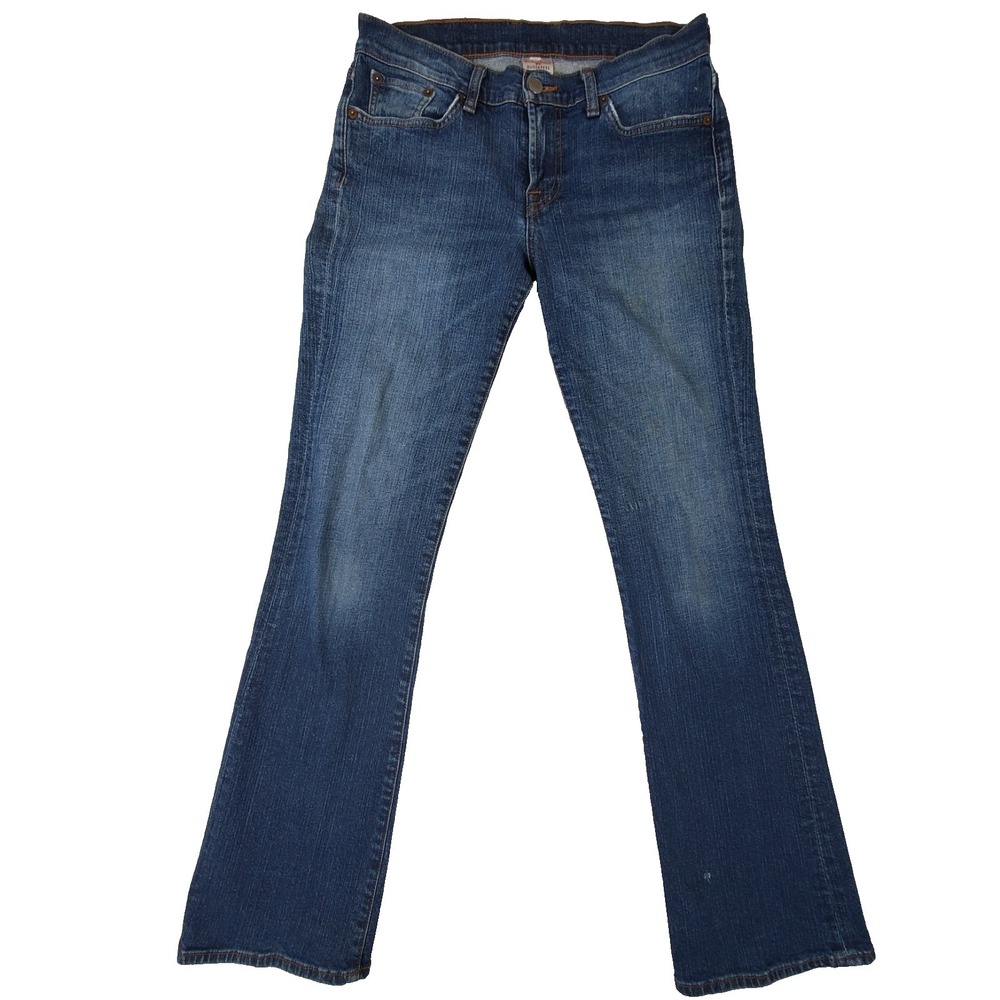 Lucky Brand Dungarees Low Rise Flare Jeans Women 6/28 Blue Stretch Denim